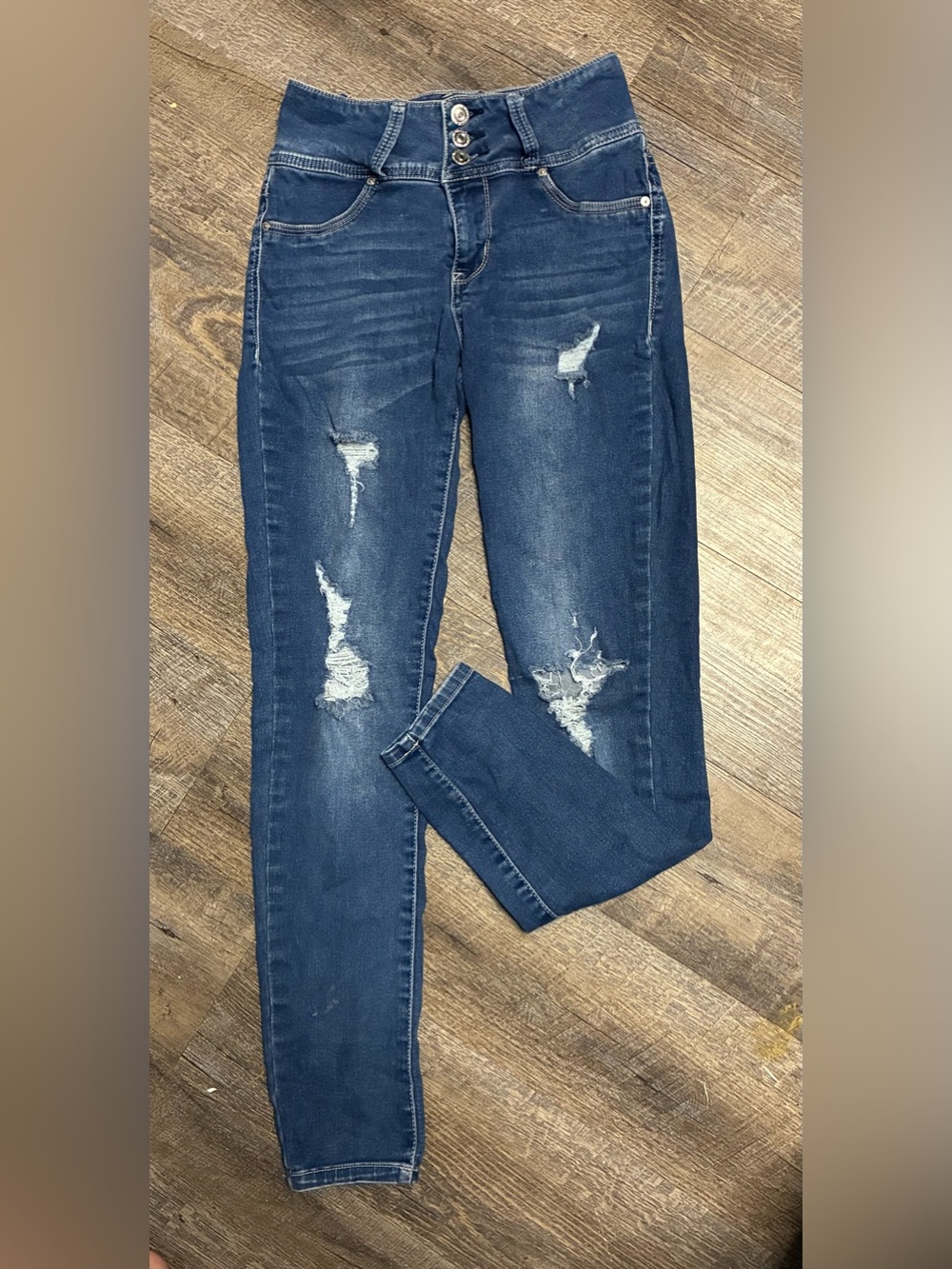 Wallflower Sassy High Rise Distressed Skinny Jeans Juniors Size 3